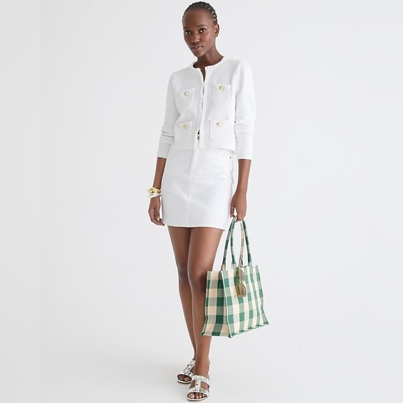 J Crew Odette sweater lady jacket in cotton-blend bouclé BR789 - Picture 2 of 5